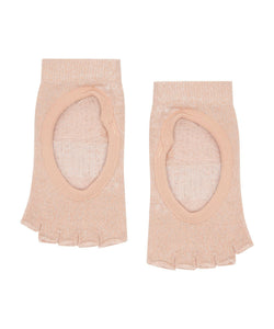 Toeless Non Slip Grip Socks - Apricot Sparkle